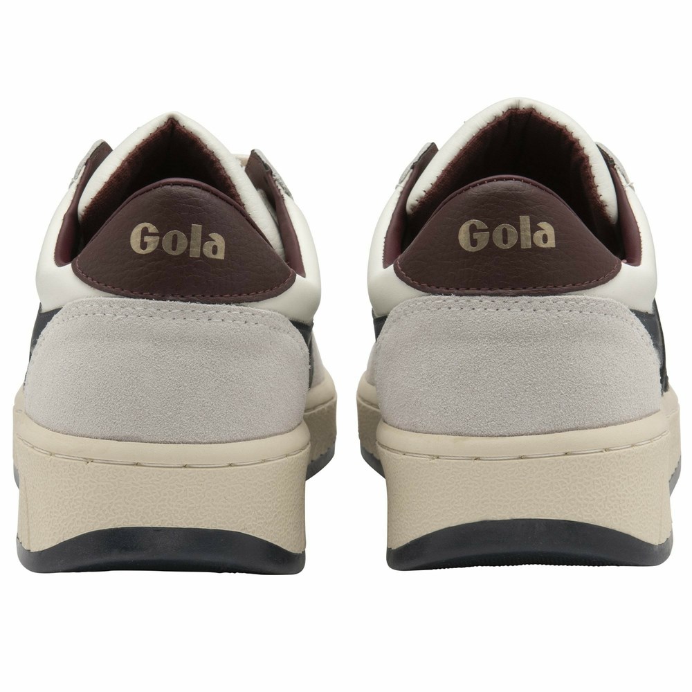 Basket Gola Grandslam Classiche Blanche Bleu Marine Bordeaux Homme | NNJB-84005885