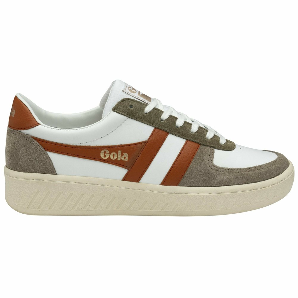 Basket Gola Grandslam Quadrant Blanche Orange Kaki Homme | SQWP-51293638