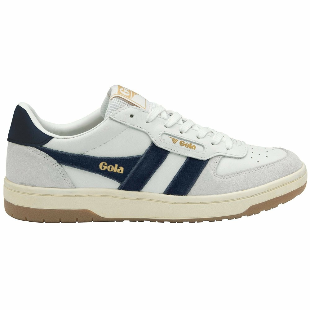 Basket Gola Hawk Blanche Bleu Homme | ADAG-62122510