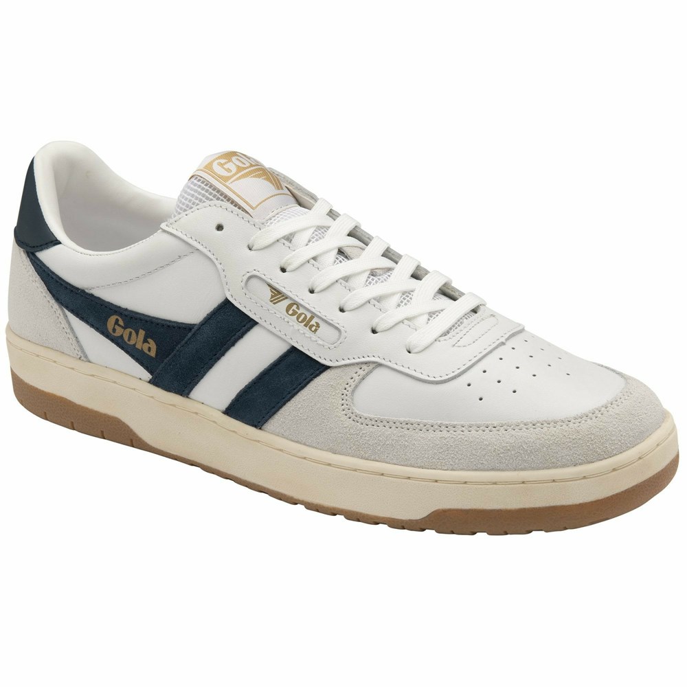 Basket Gola Hawk Blanche Bleu Homme | ADAG-62122510