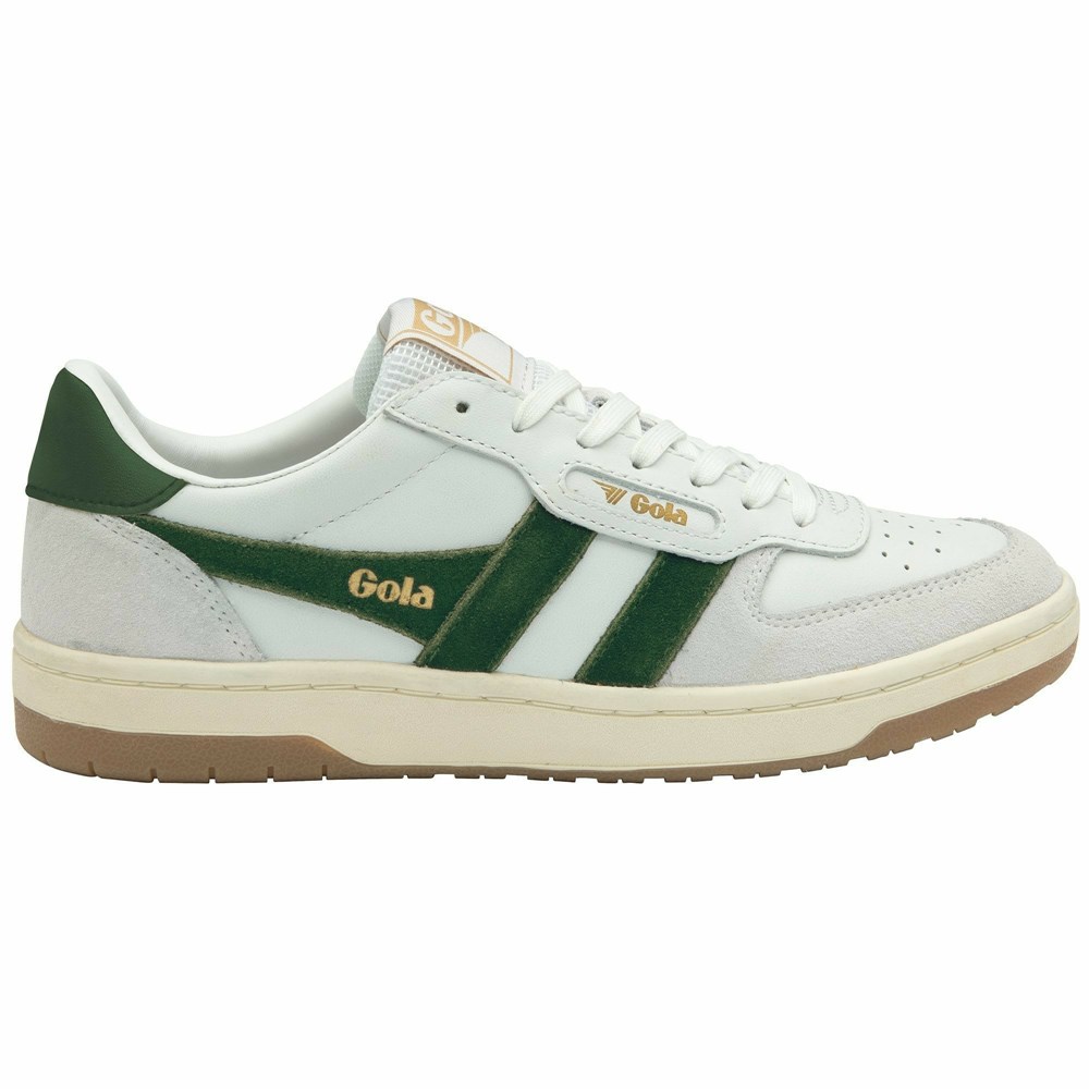 Basket Gola Hawk Blanche Vert Foncé Homme | UBHI-48490399