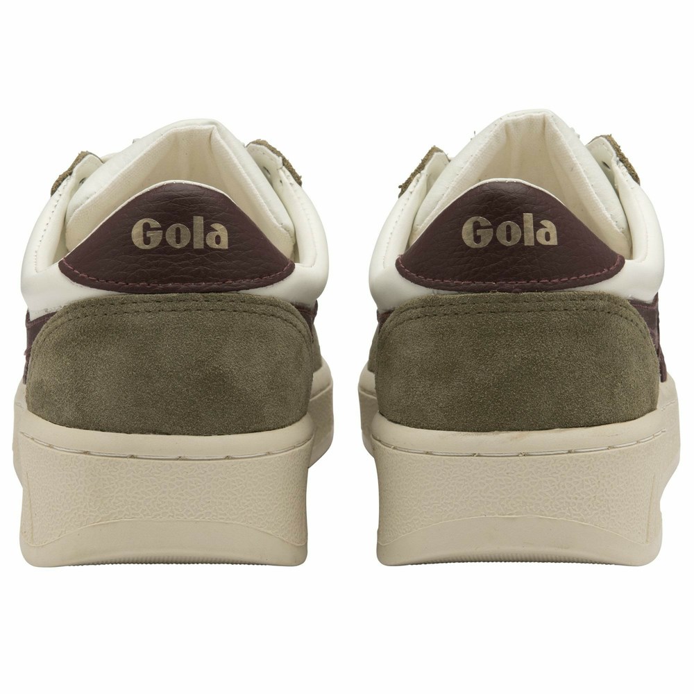 Basket Gola Grandslam Quadrant Blanche Kaki Bordeaux Homme | UJGQ-86684441