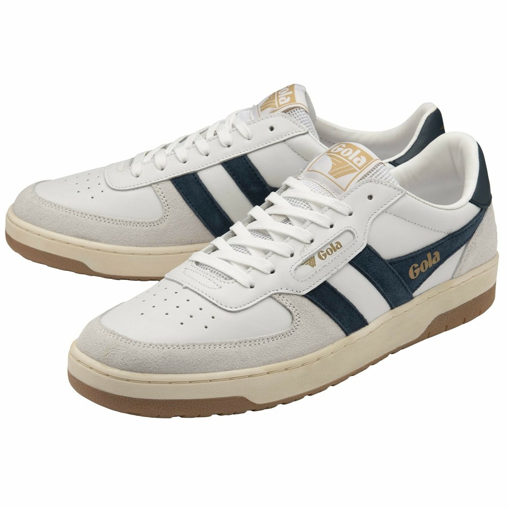 Basket Gola Hawk Blanche Bleu Homme | ADAG-62122510