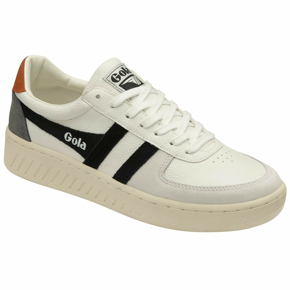 Basket Gola Grandslam Trident Blanche Noir Orange Homme | VMSU-04088192