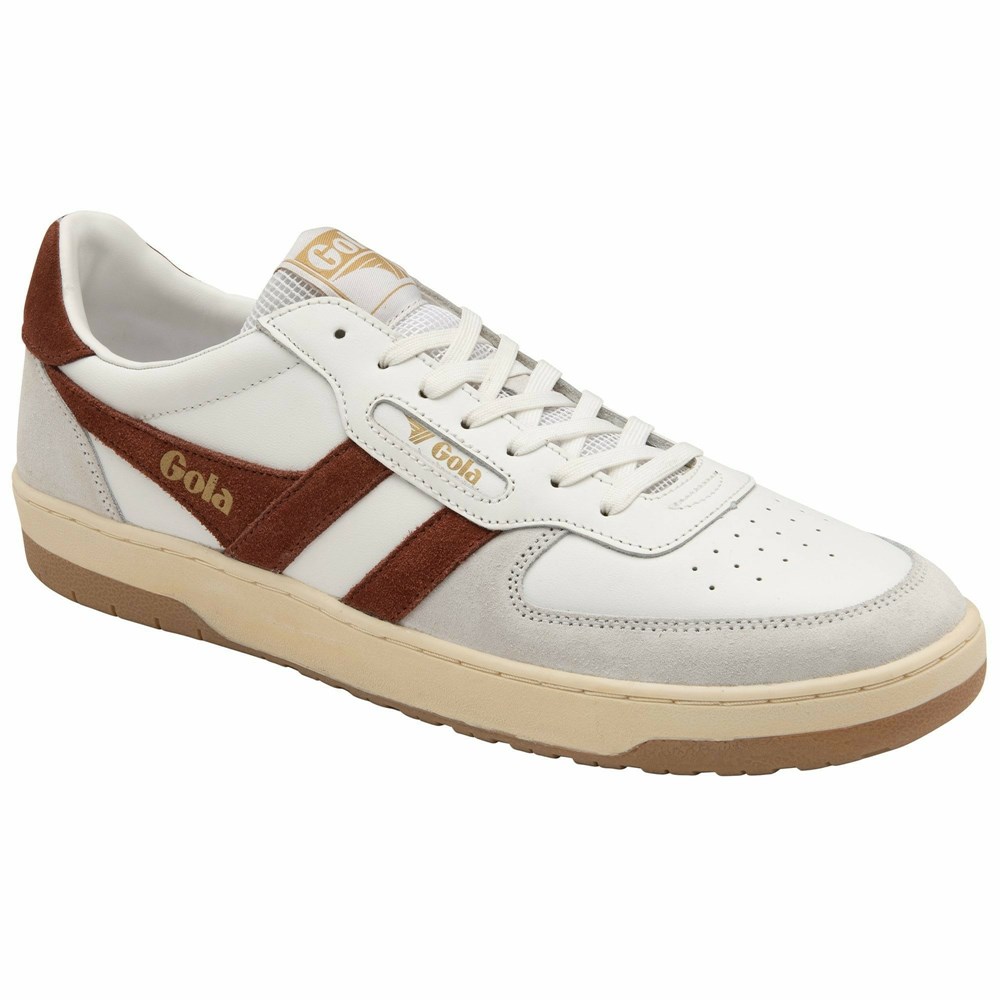 Basket Gola Hawk Blanche Rouge Homme | CSUQ-90349433