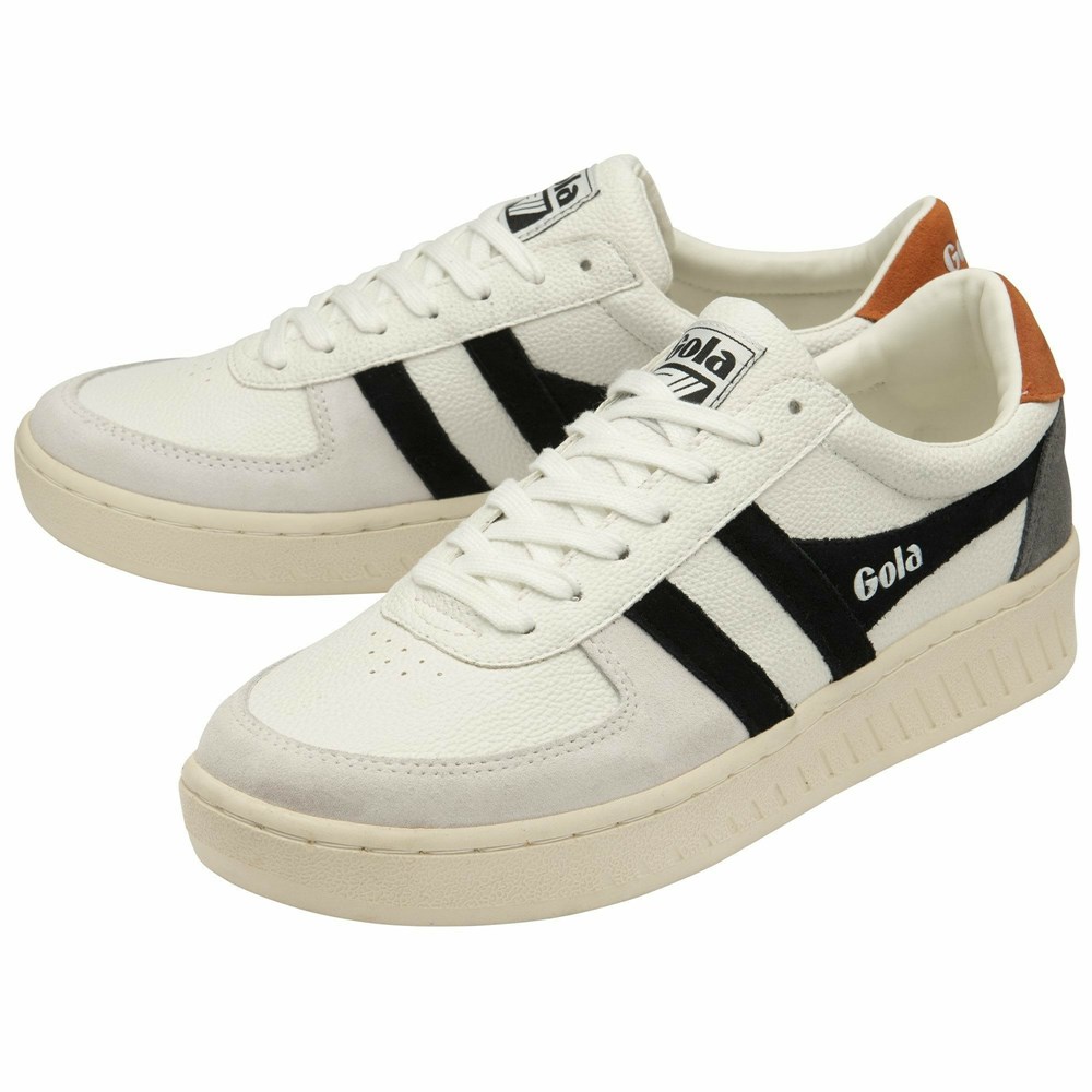 Basket Gola Grandslam Trident Blanche Noir Orange Homme | VMSU-04088192