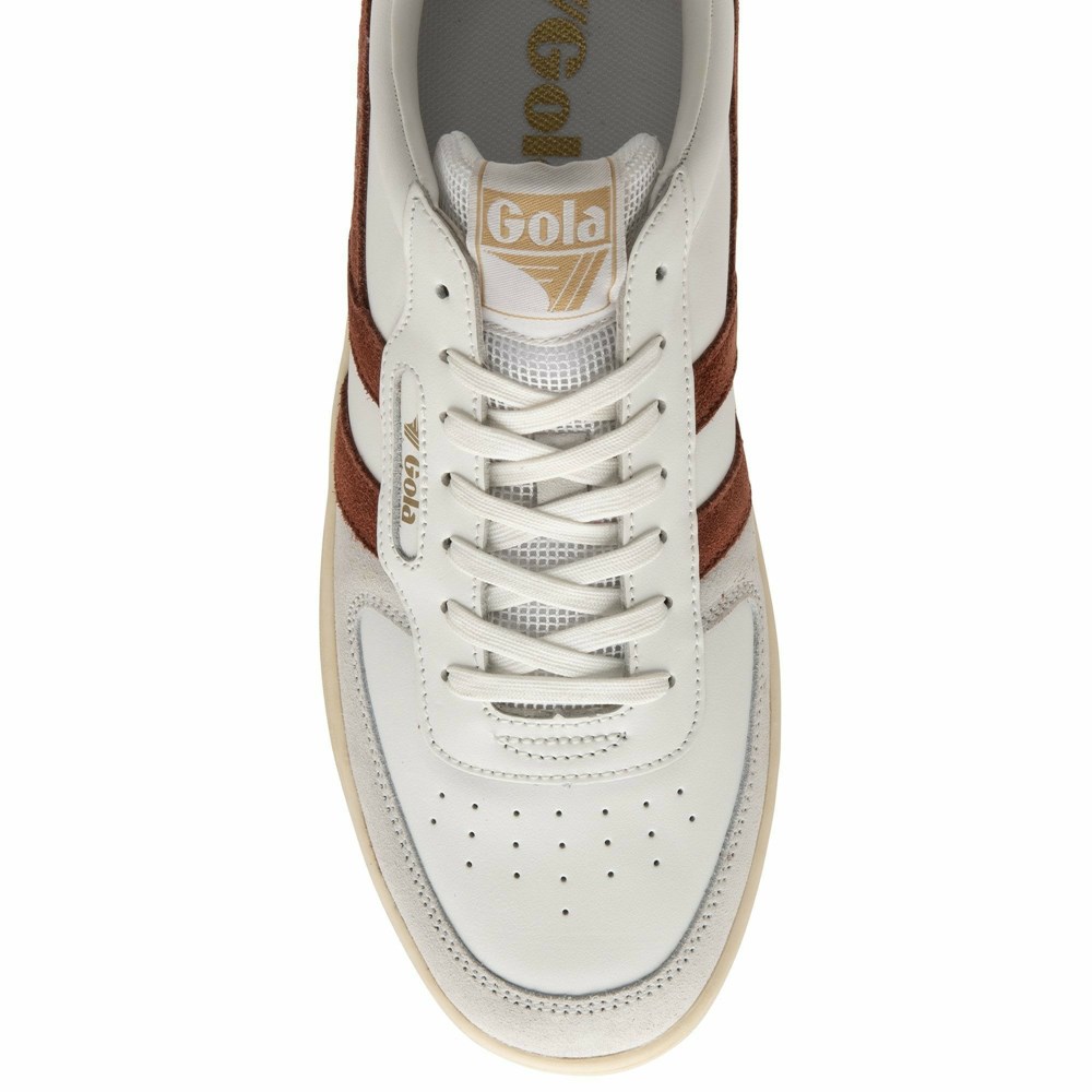 Basket Gola Hawk Blanche Rouge Homme | CSUQ-90349433