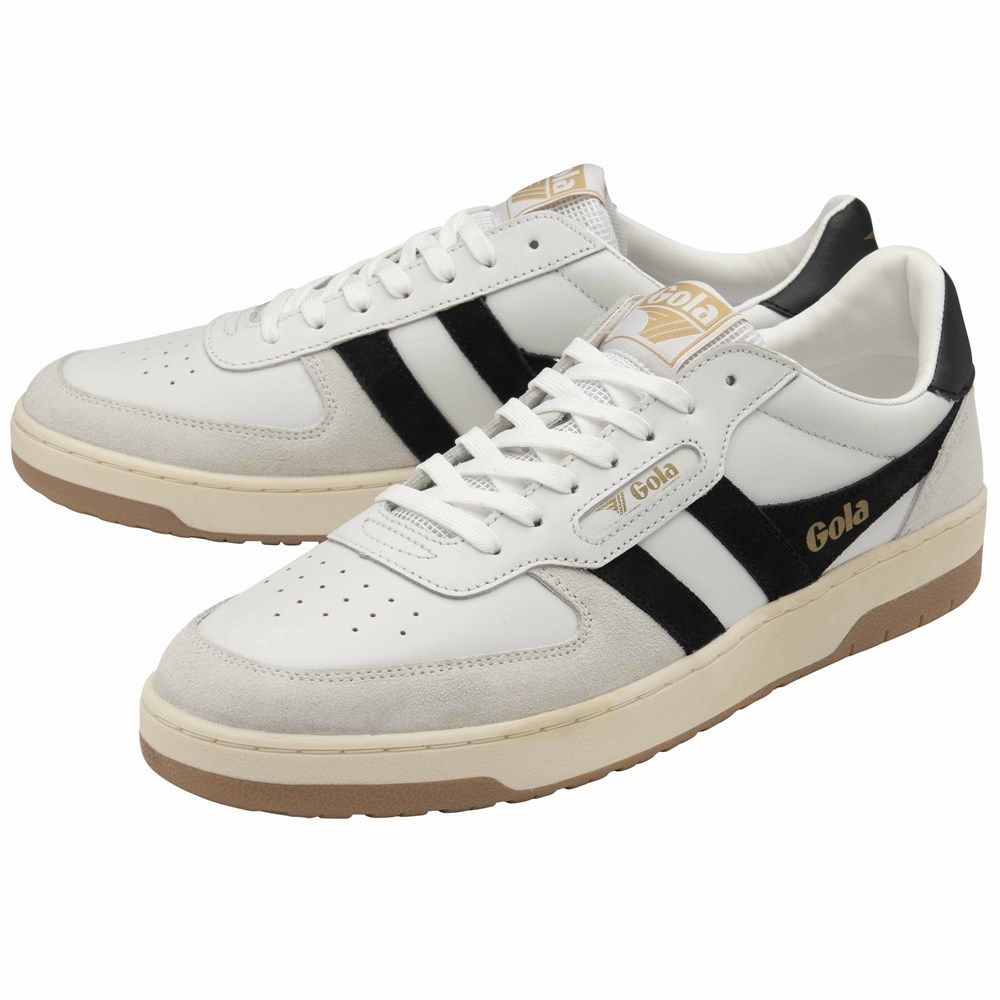 Basket Gola Hawk Blanche Noir Homme | HHMW-99501892