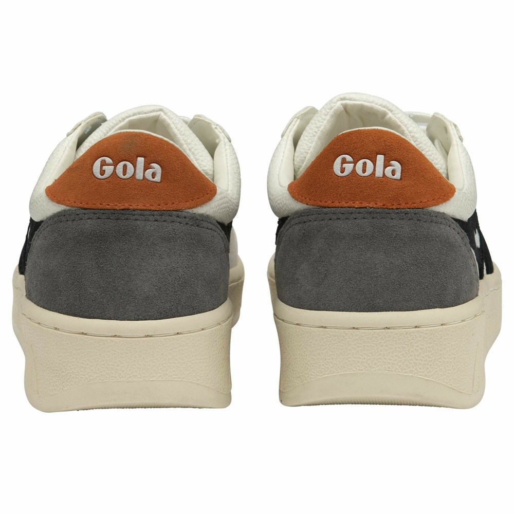 Basket Gola Grandslam Trident Blanche Noir Orange Homme | VMSU-04088192