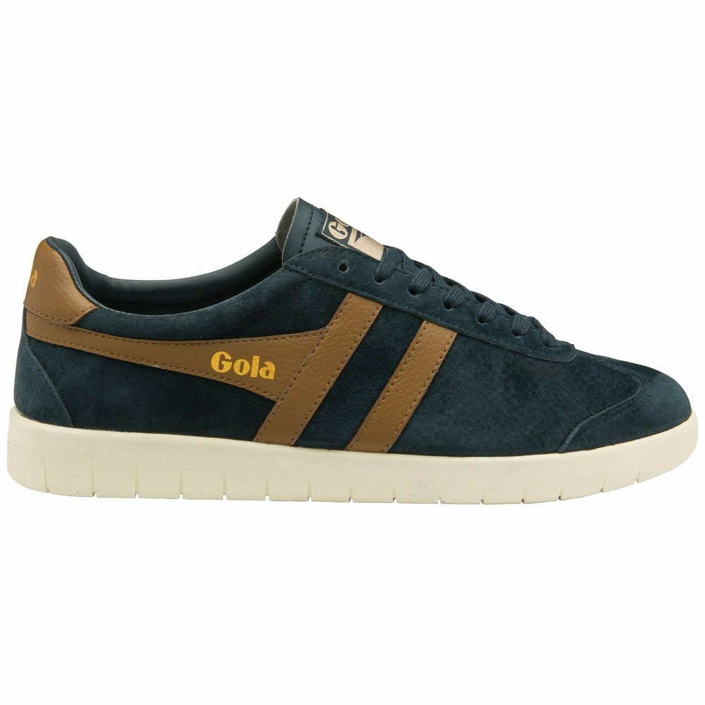 Basket Gola Hurricane Daim Bleu Marine Marron Blanche Homme | YOGH-62096285