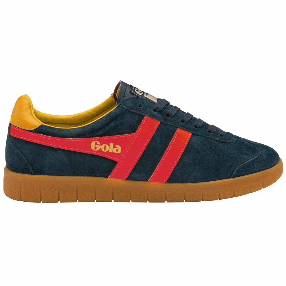 Basket Gola Hurricane Daim Bleu Marine Rouge Orange Homme | RKUV-49856094