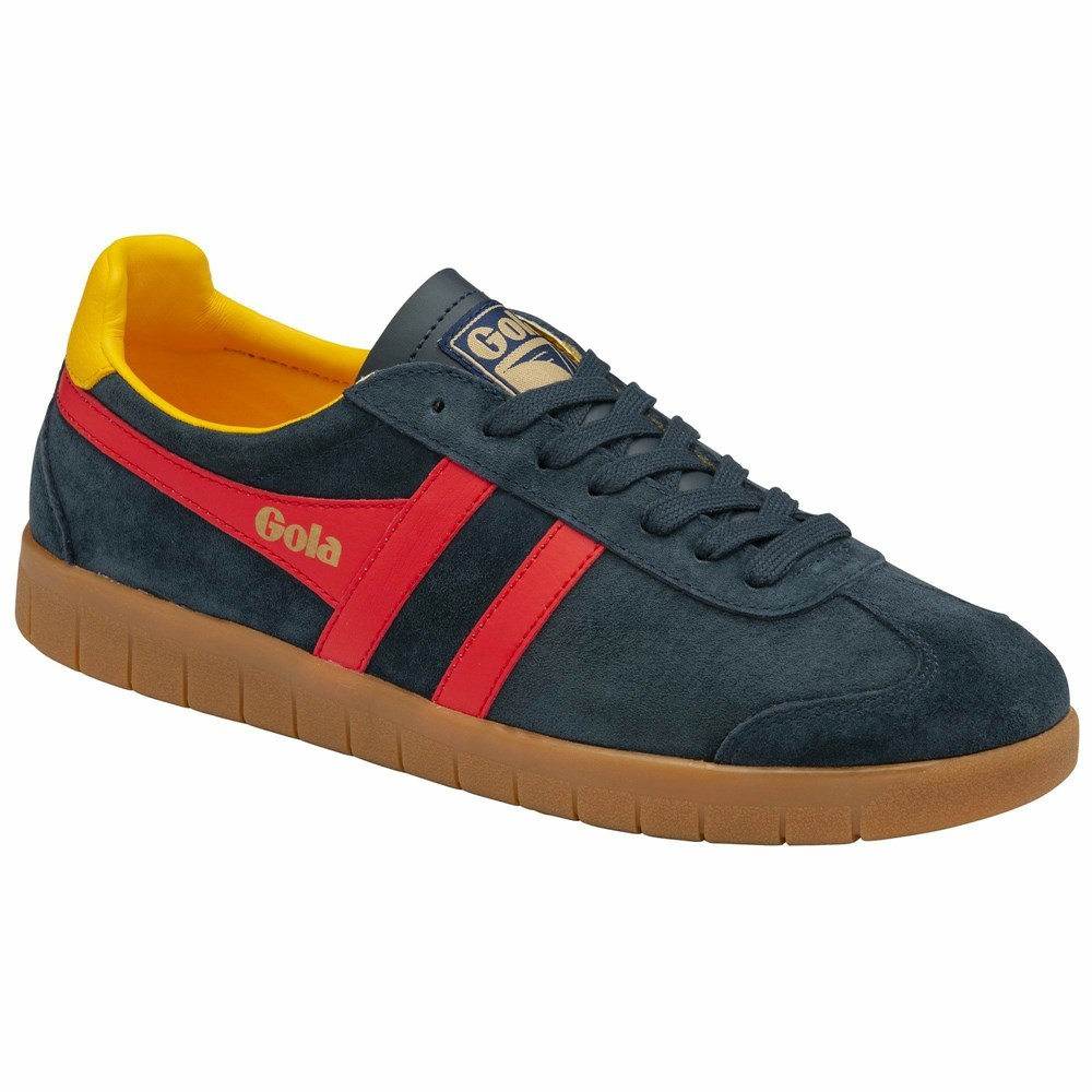 Basket Gola Hurricane Daim Bleu Marine Rouge Orange Homme | RKUV-49856094