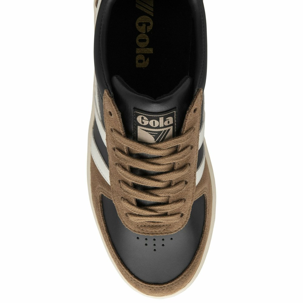 Basket Gola Grandslam Quadrant Noir Marron Blanche Homme | ACWD-55477226