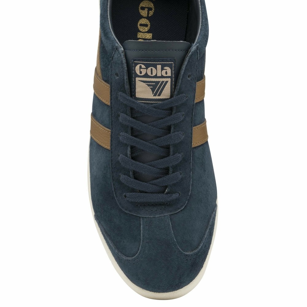 Basket Gola Hurricane Daim Bleu Marine Marron Blanche Homme | YOGH-62096285