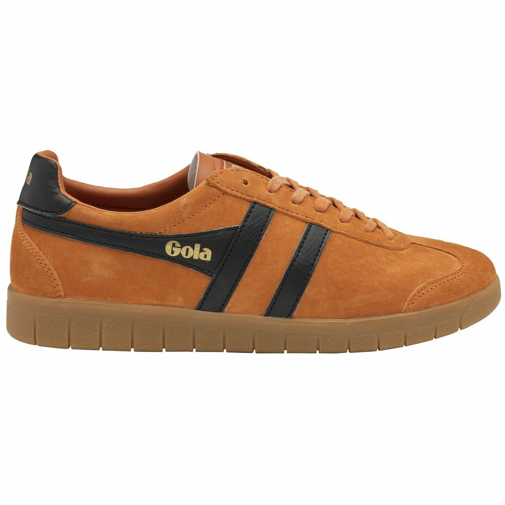 Basket Gola Hurricane Daim Orange Noir Homme | JXMX-11153279