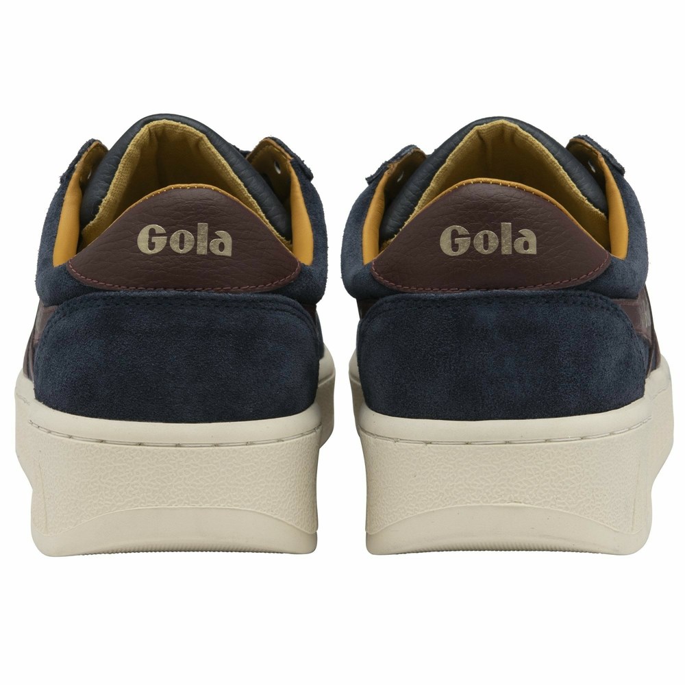 Basket Gola Grandslam Daim Bleu Marine Bordeaux Orange Homme | DBOQ-38679322