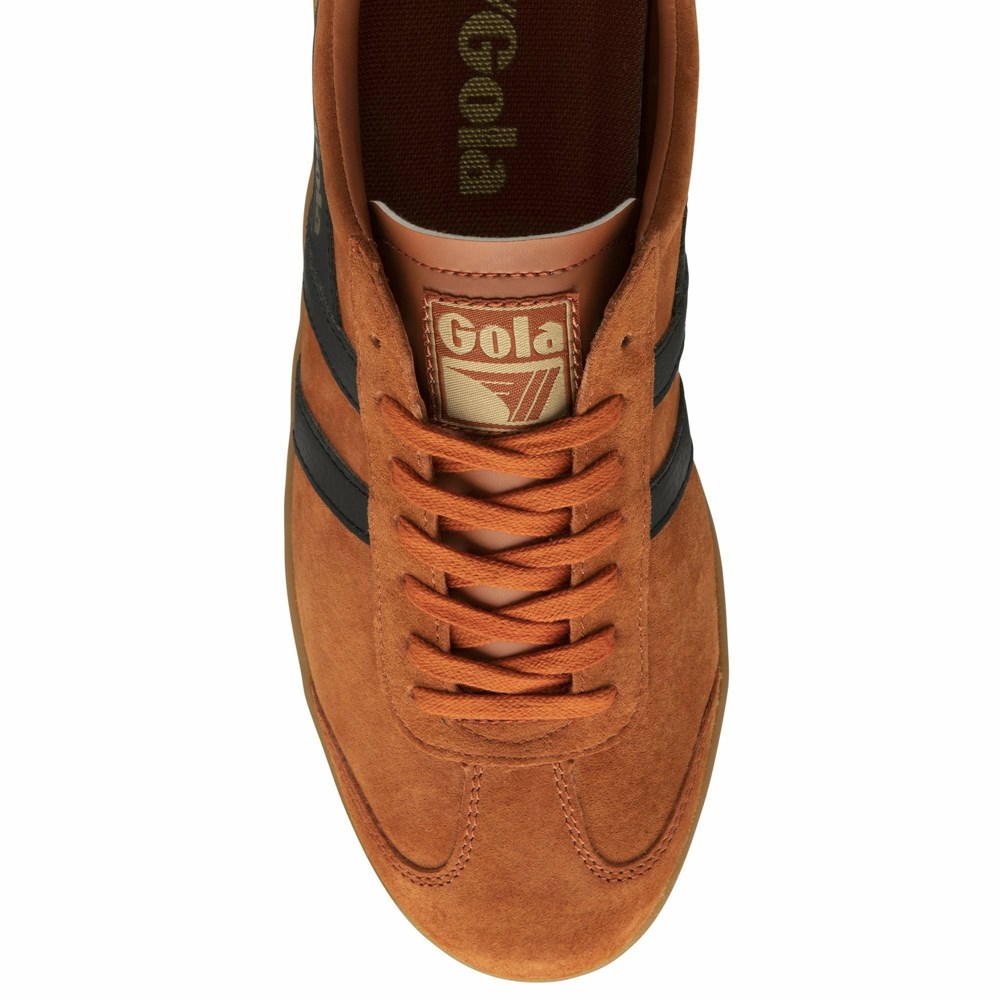 Basket Gola Hurricane Daim Orange Noir Homme | JXMX-11153279