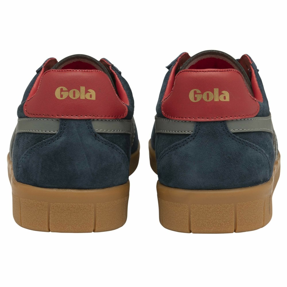 Basket Gola Hurricane Daim Bleu Marine Grise Rouge Homme | TQBR-62753201