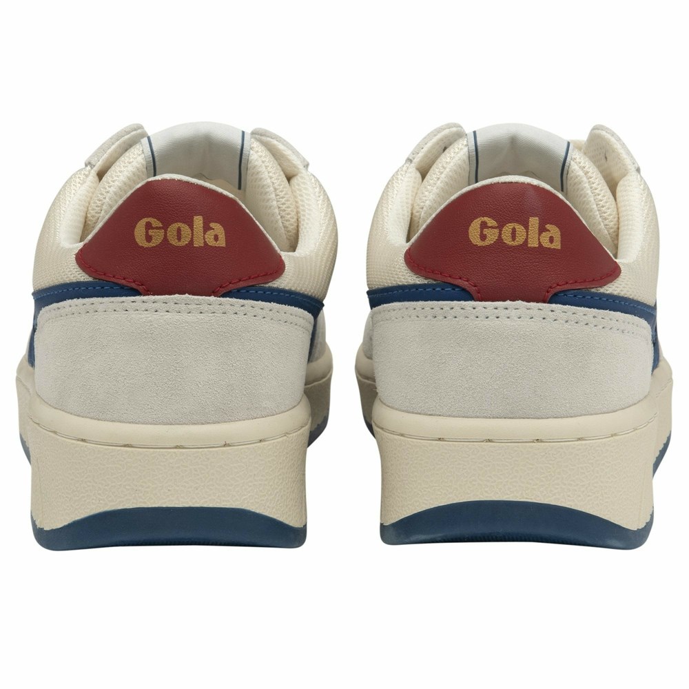 Basket Gola Superslam Mesh Blanche Bleu Rouge Homme | ZXYU-25274088