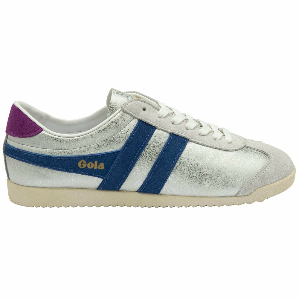 Basket Gola Bullet Blaze Blanche Bleu Femme | KHJI-11792892