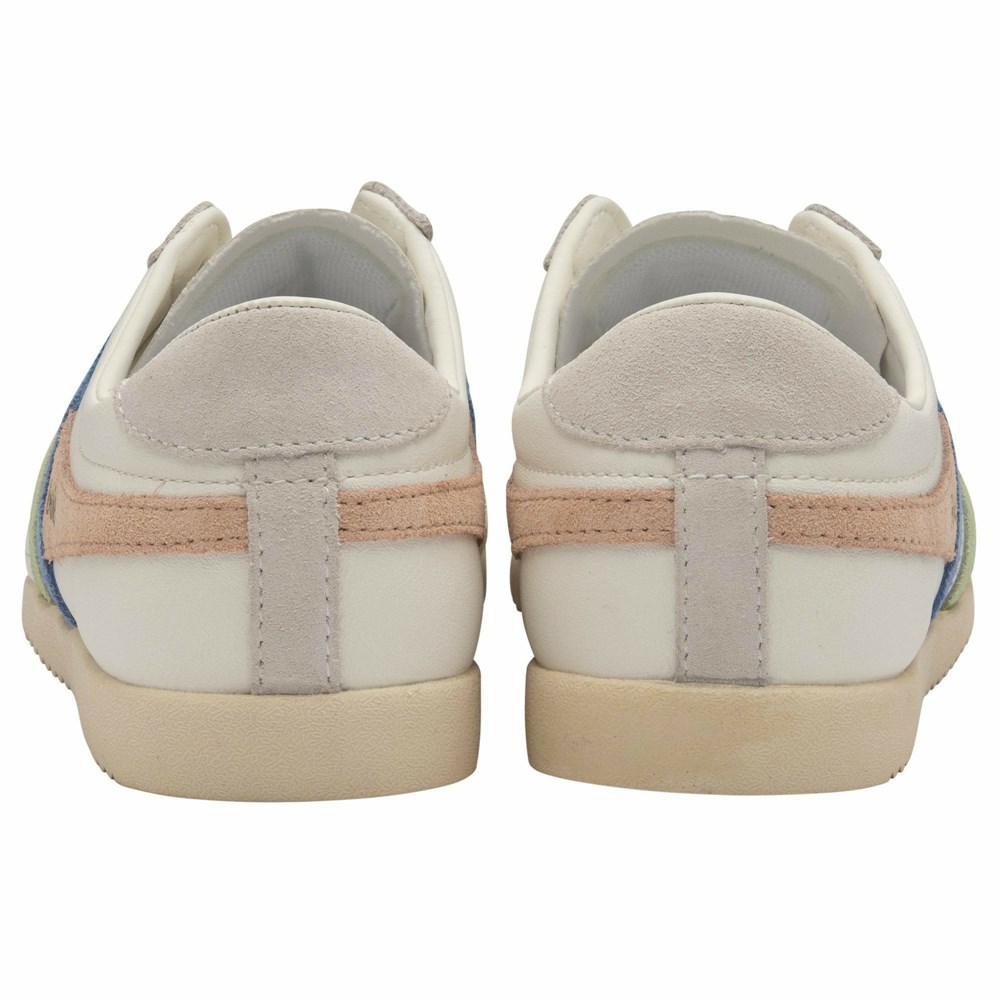 Basket Gola Bullet Trident Blanche Vert Bleu Femme | RXBX-41624297