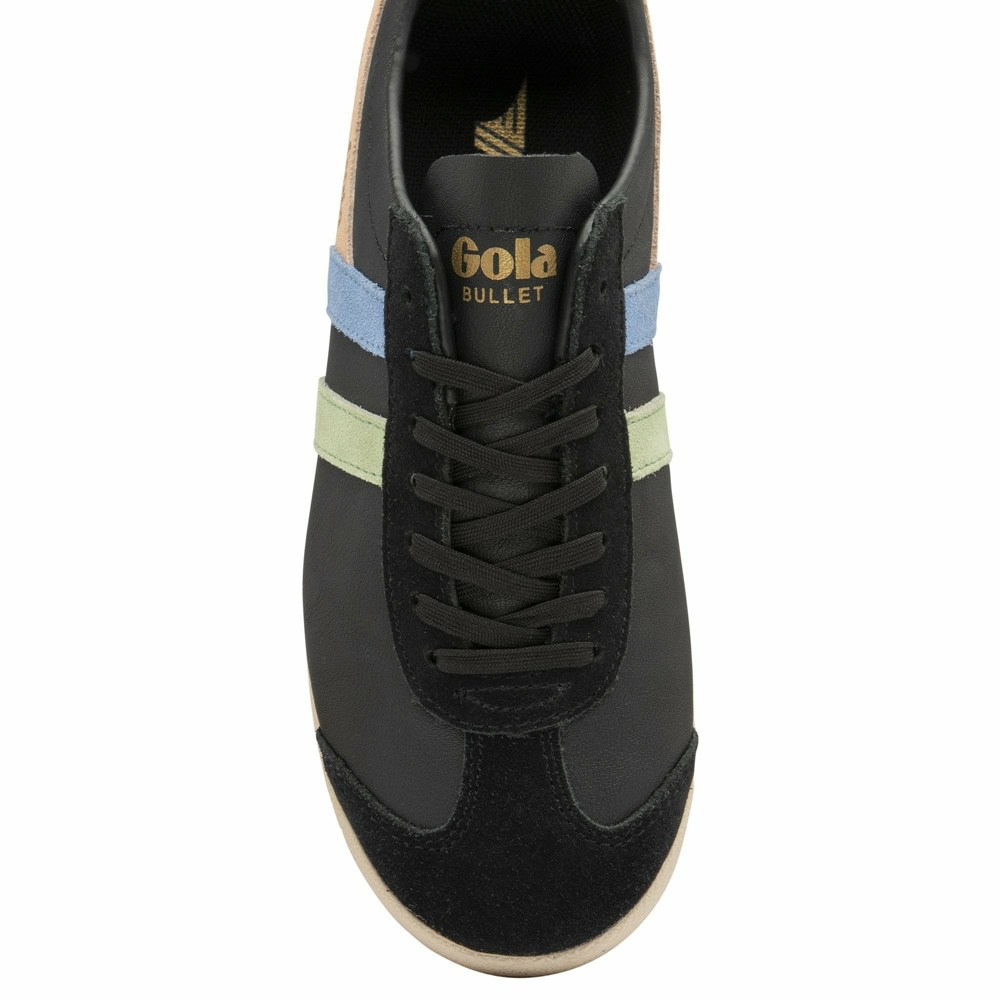 Basket Gola Bullet Trident Noir Vert Bleu Femme | FSBI-40702930