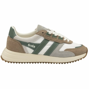 Basket Gola Chicago Blanche Vert Olive Femme | AWBW-85241436