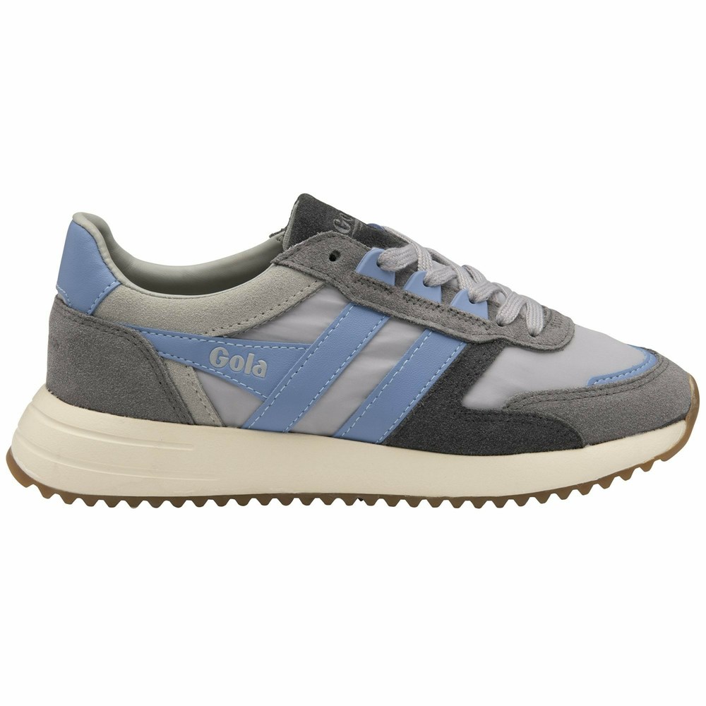 Basket Gola Chicago Grise Clair Bleu Femme | NEKT-13472806