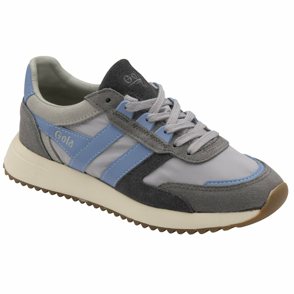 Basket Gola Chicago Grise Clair Bleu Femme | NEKT-13472806