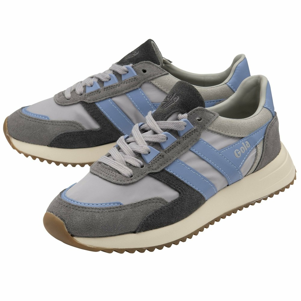 Basket Gola Chicago Grise Clair Bleu Femme | NEKT-13472806