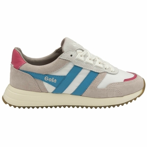 Basket Gola Chicago Blanche Bleu Rose Femme | PVIT-28084800