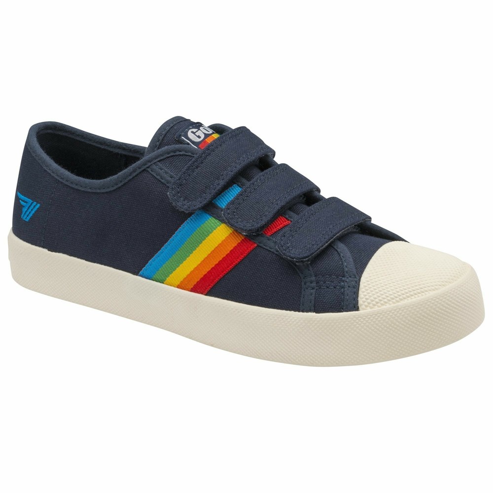 Basket Gola Vegan Coaster Rainbow Brides Bleu Marine Multicolore Femme | KRGJ-90587290