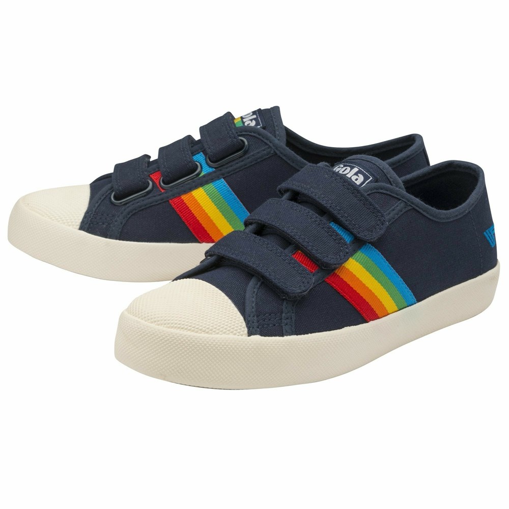 Basket Gola Vegan Coaster Rainbow Brides Bleu Marine Multicolore Femme | KRGJ-90587290