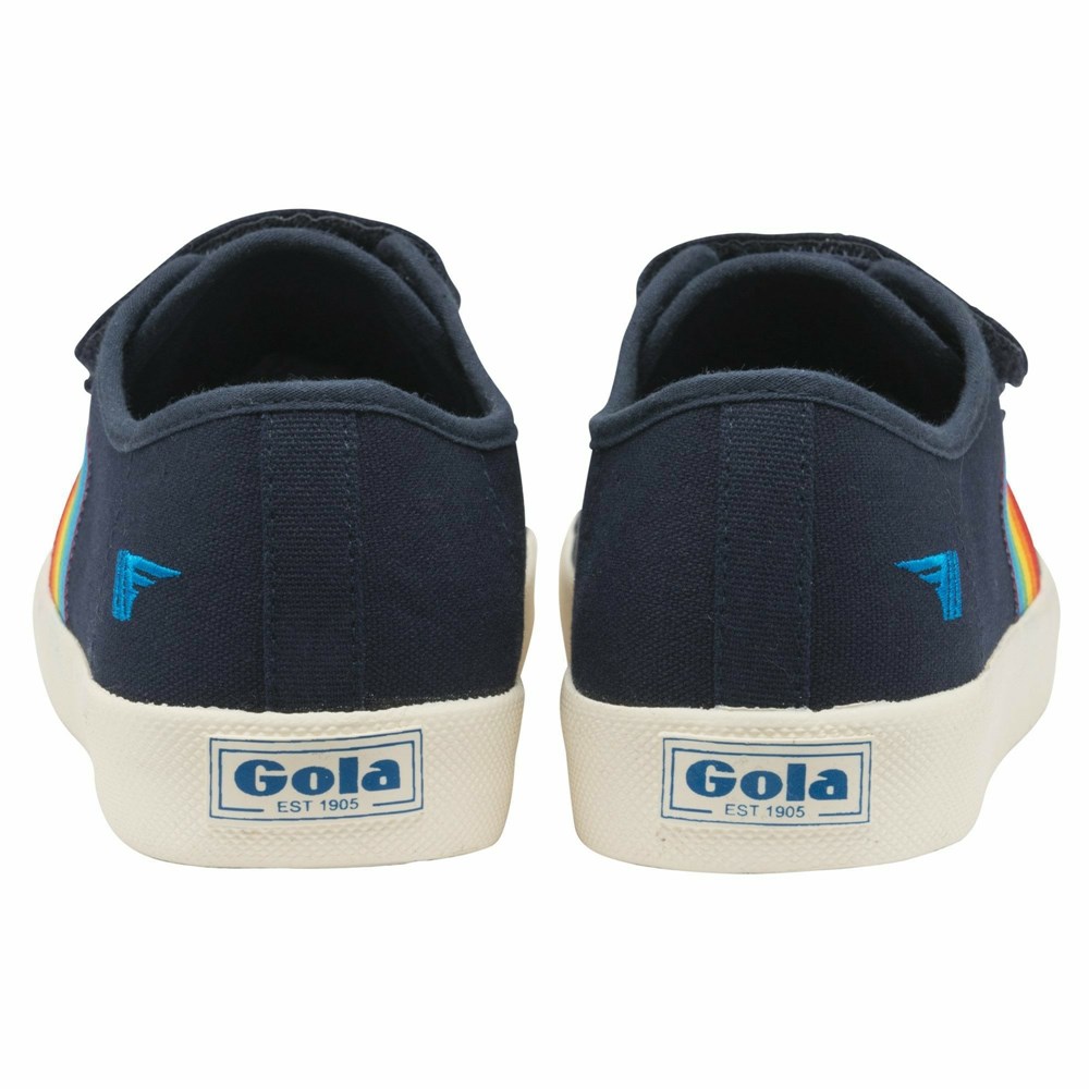 Basket Gola Vegan Coaster Rainbow Brides Bleu Marine Multicolore Femme | KRGJ-90587290