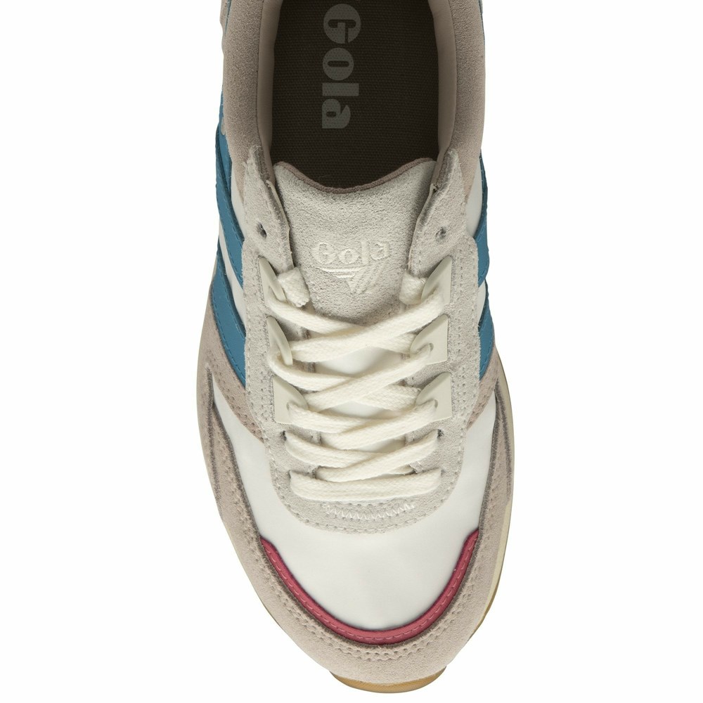 Basket Gola Chicago Blanche Bleu Rose Femme | PVIT-28084800