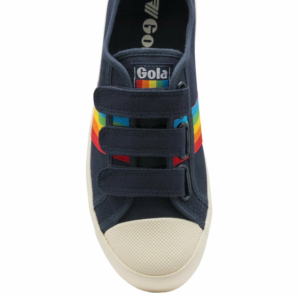 Basket Gola Vegan Coaster Rainbow Brides Bleu Marine Multicolore Femme | KRGJ-90587290