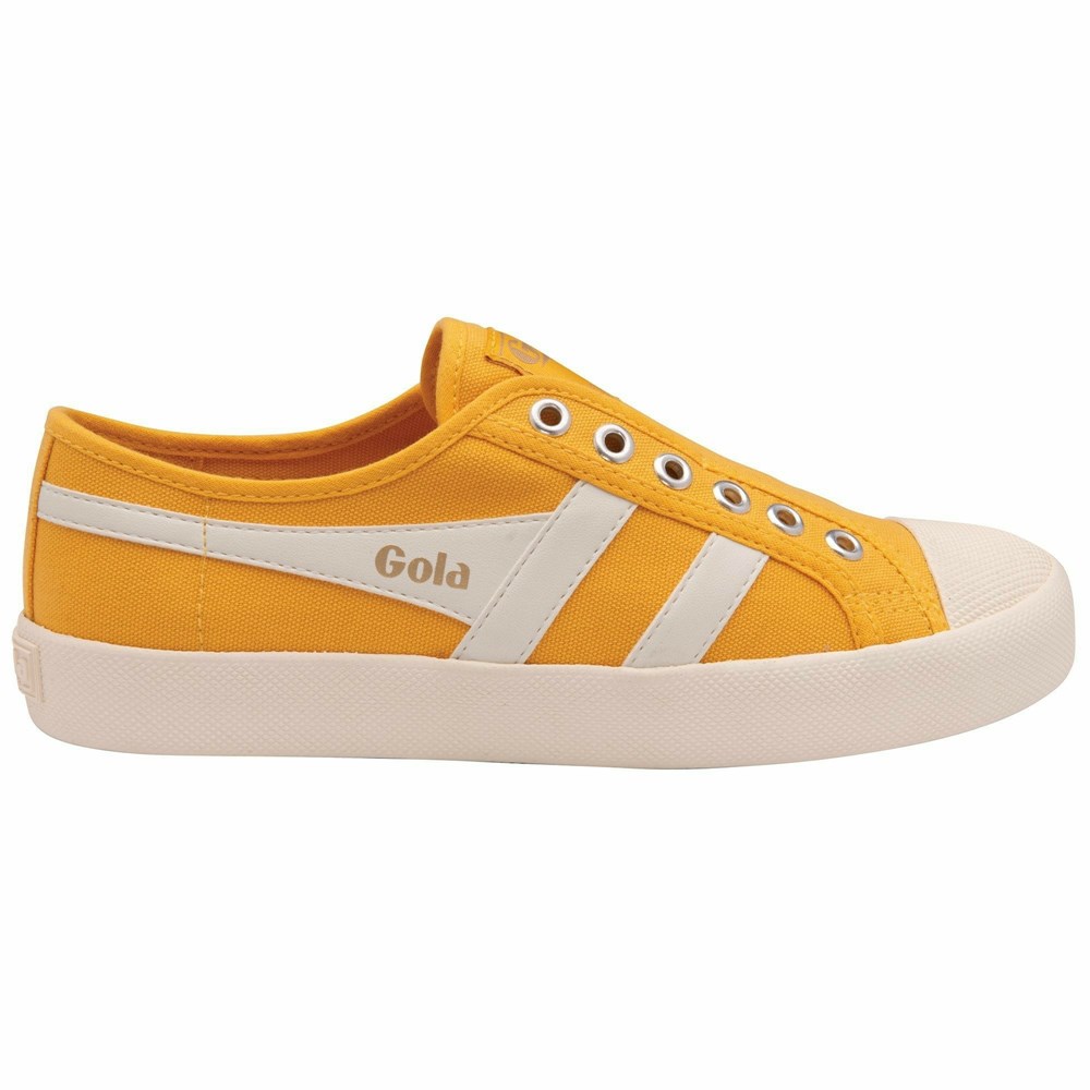 Basket Gola Vegan Coaster Slip Orange Blanche Femme | CFWL-88463476