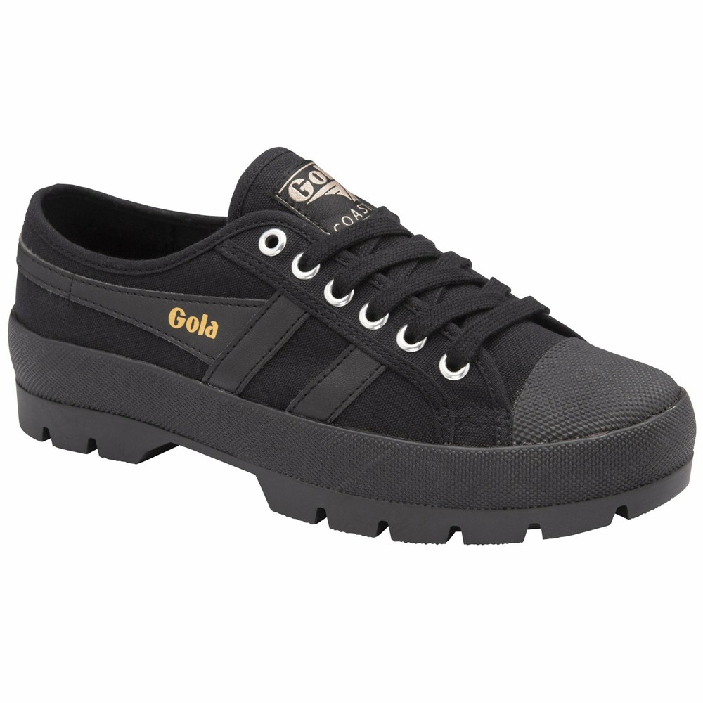 Basket Gola Vegan Coaster Peak Noir Femme | GTIE-71066812