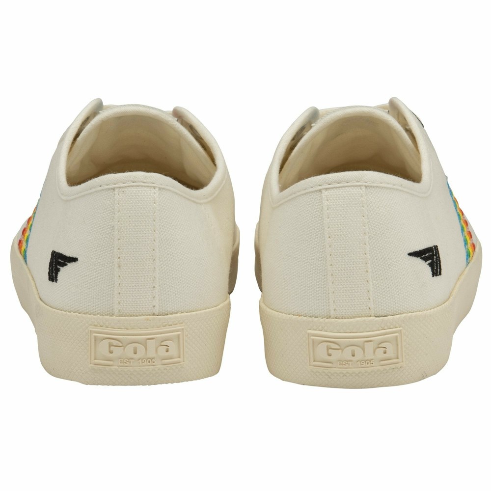 Basket Gola Vegan Coaster Rainbow Stitch Blanche Multicolore Femme | RSBI-92191329