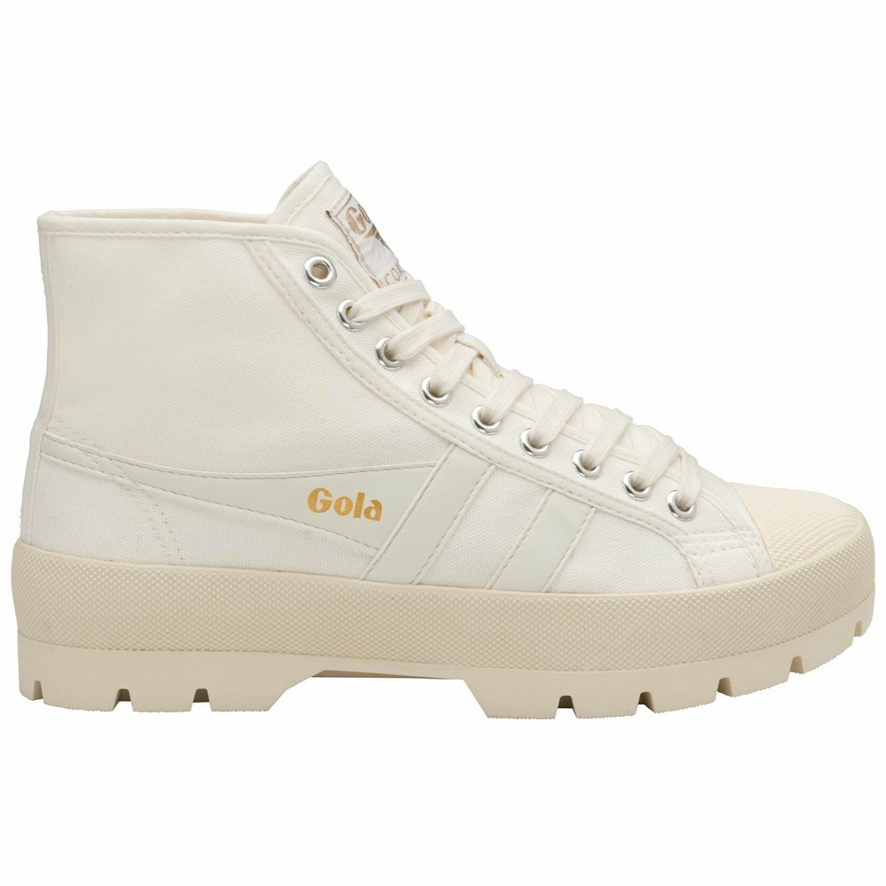 Basket Gola Vegan Coaster Peak High Blanche Blanche Femme | OHTD-40496162