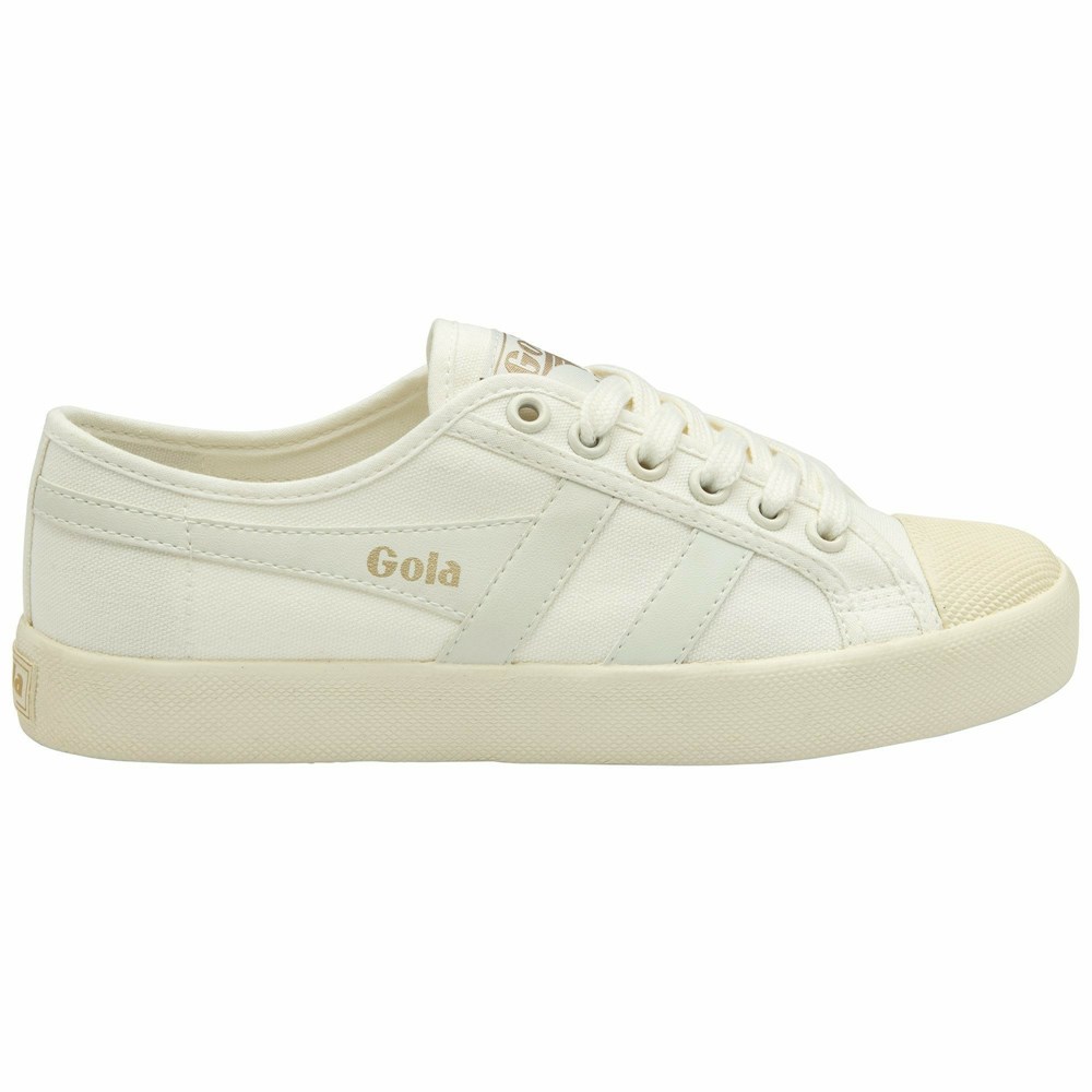 Basket Gola Vegan Coaster Blanche Doré Femme | ZEFS-54738708