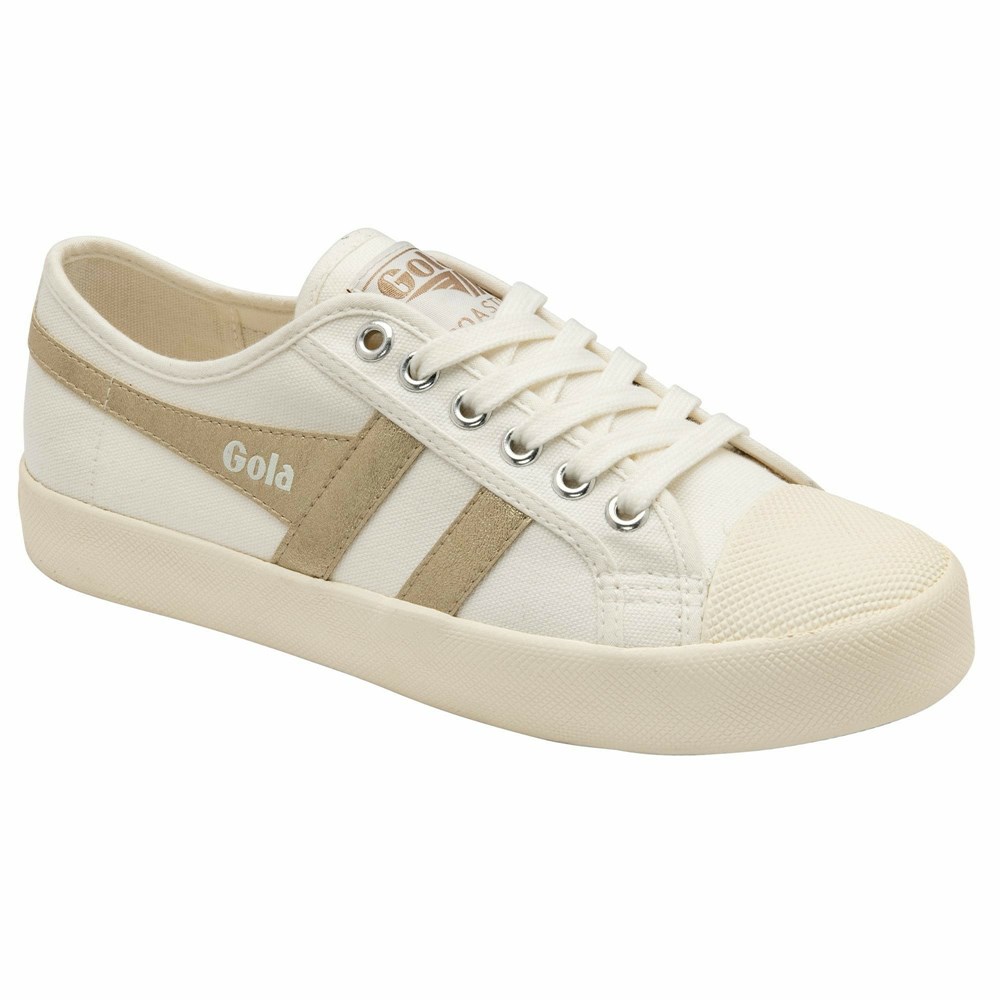 Basket Gola Vegan Coaster Flame Blanche Doré Femme | TRVE-47222317