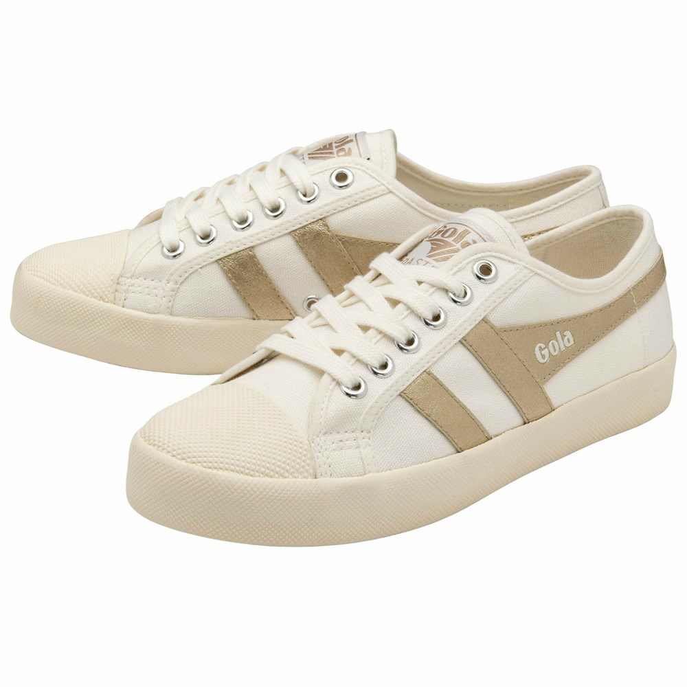 Basket Gola Vegan Coaster Flame Blanche Doré Femme | TRVE-47222317