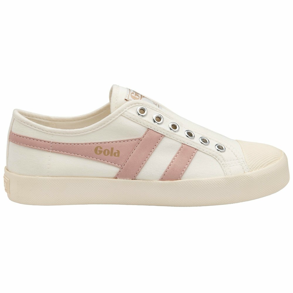 Basket Gola Vegan Coaster Slip Blanche Rose Femme | MSYN-54476097