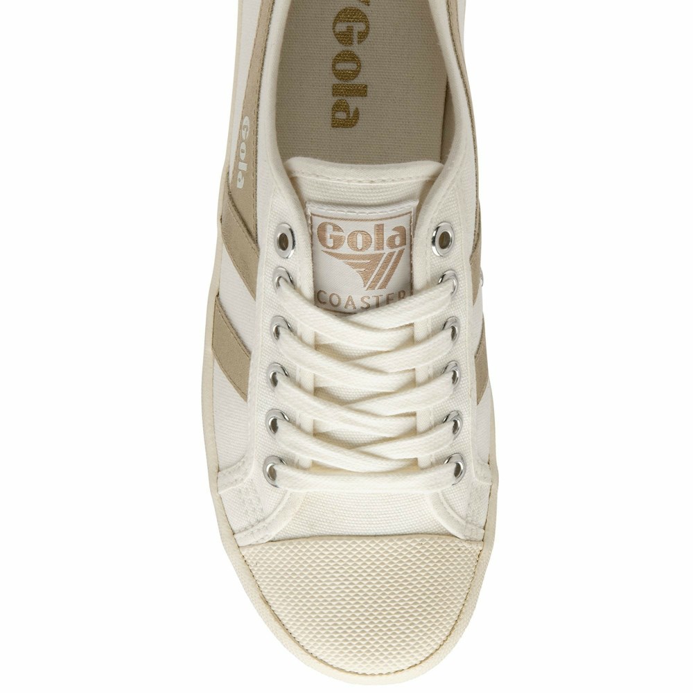 Basket Gola Vegan Coaster Flame Blanche Doré Femme | TRVE-47222317