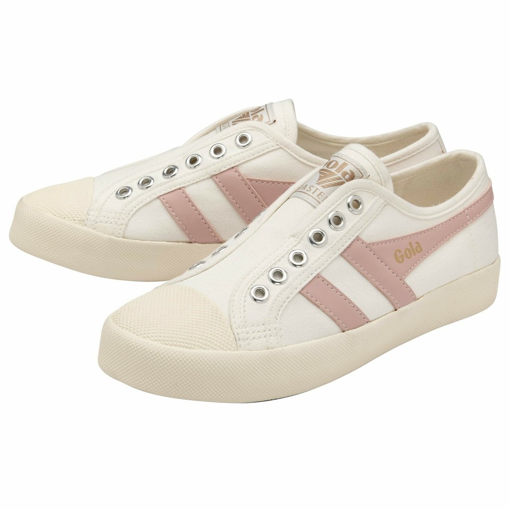 Basket Gola Vegan Coaster Slip Blanche Rose Femme | MSYN-54476097