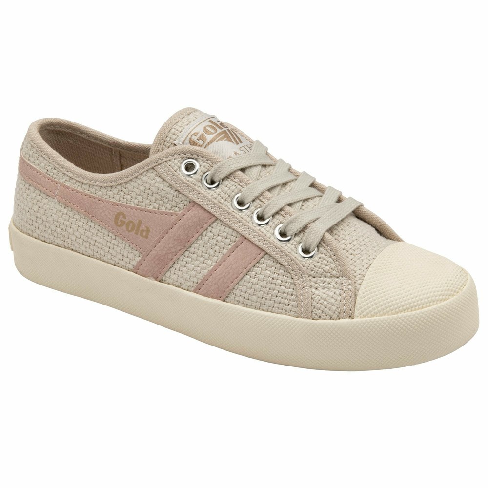 Basket Gola Vegan Coaster Raffia Beige Rose Femme | WANM-42723682