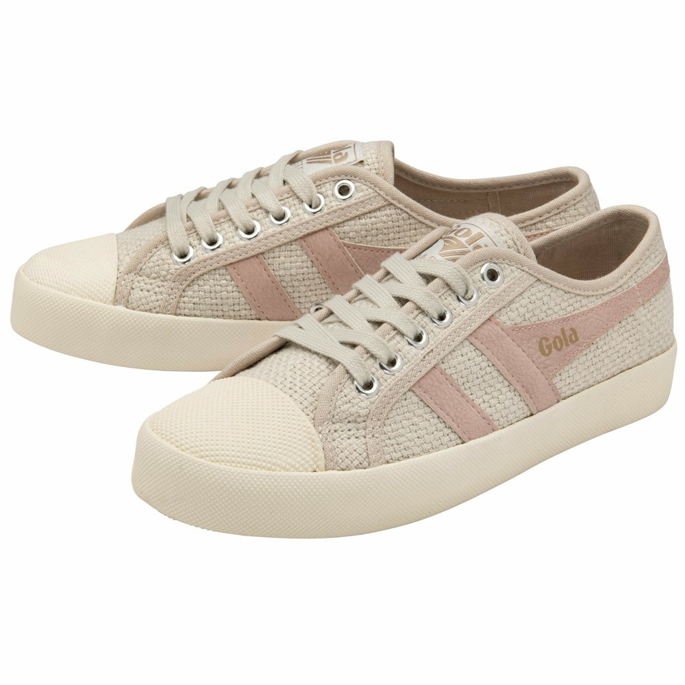 Basket Gola Vegan Coaster Raffia Beige Rose Femme | WANM-42723682