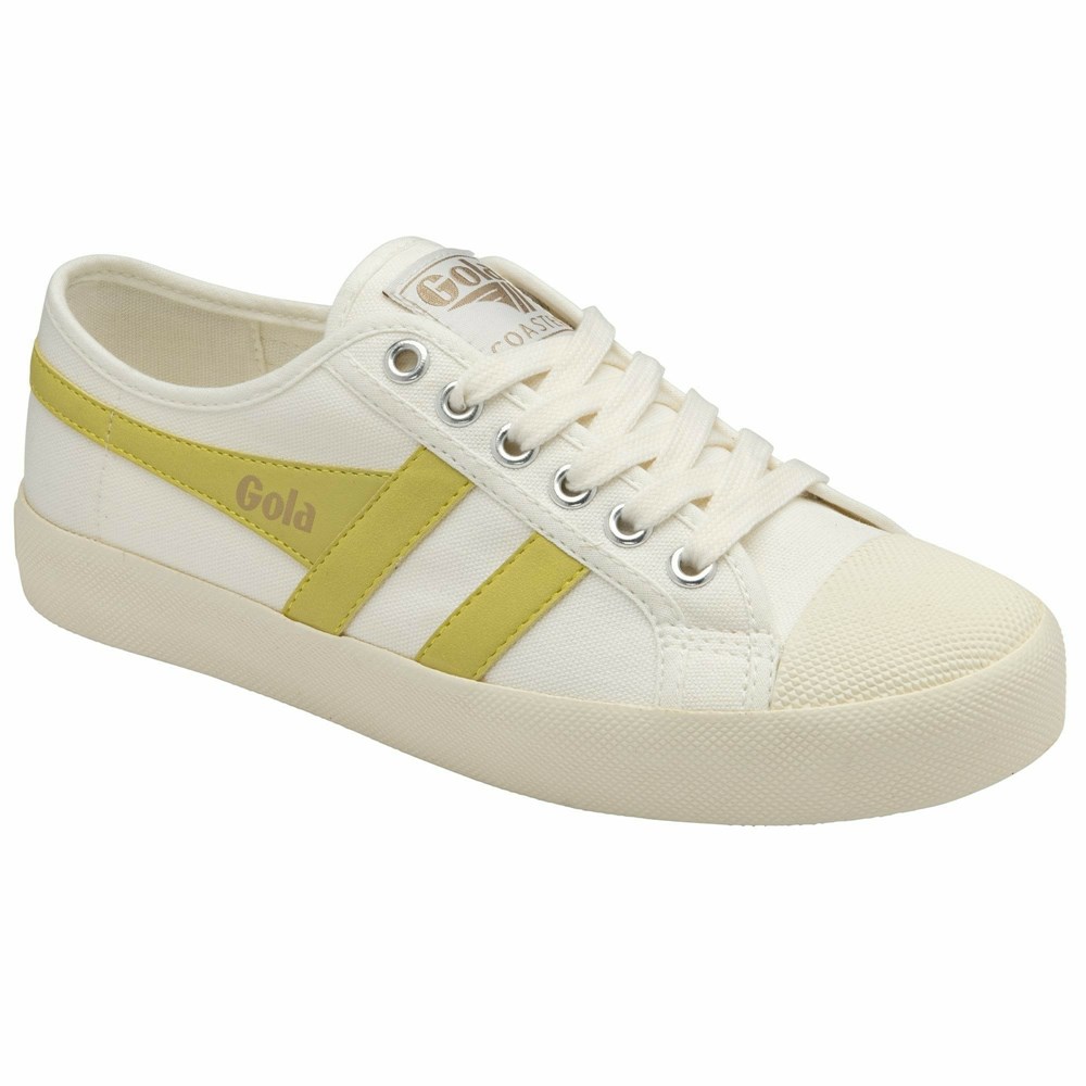 Basket Gola Vegan Coaster Blanche Citron Femme | HZCS-11168278