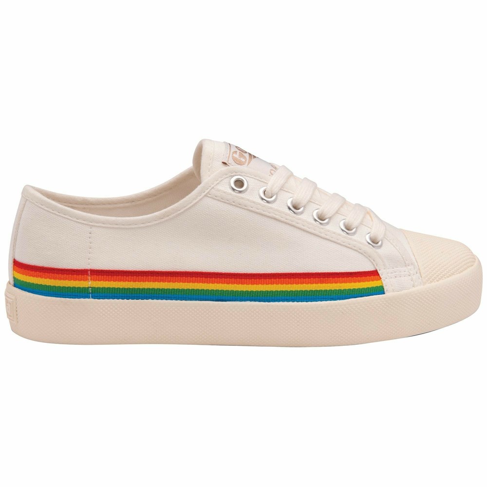 Basket Gola Vegan Coaster Rainbow Drop Blanche Multicolore Femme | DGHH-10980307